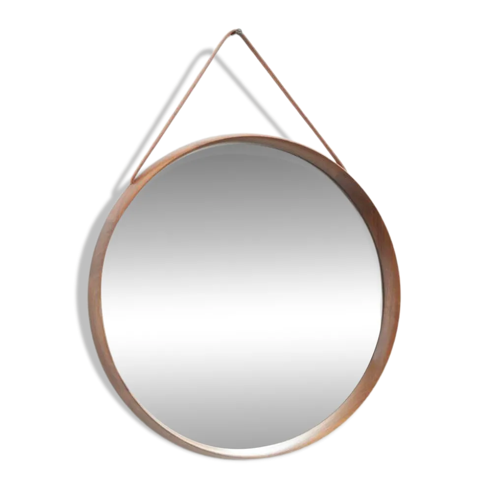Miroir rond par Uno & Östen Kristiansson pour Luxus, années 1950.