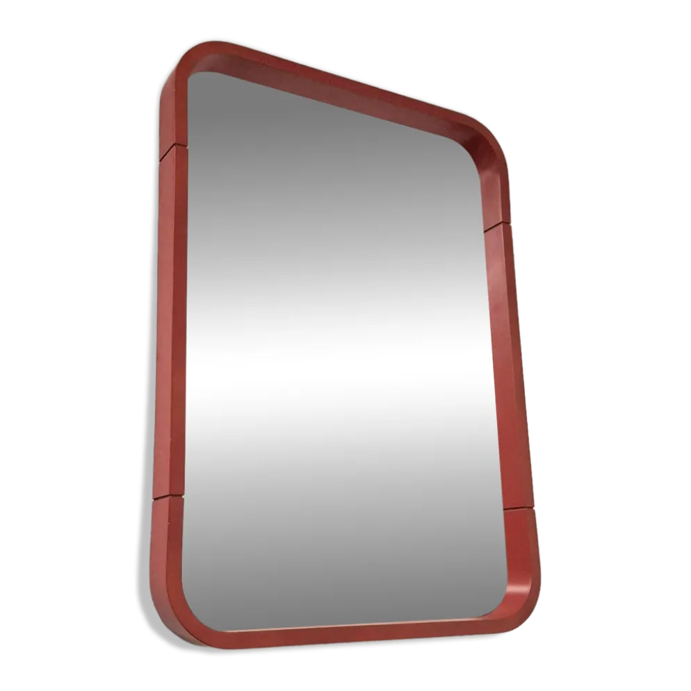 Miroir rond rouge en pop art des années 80
