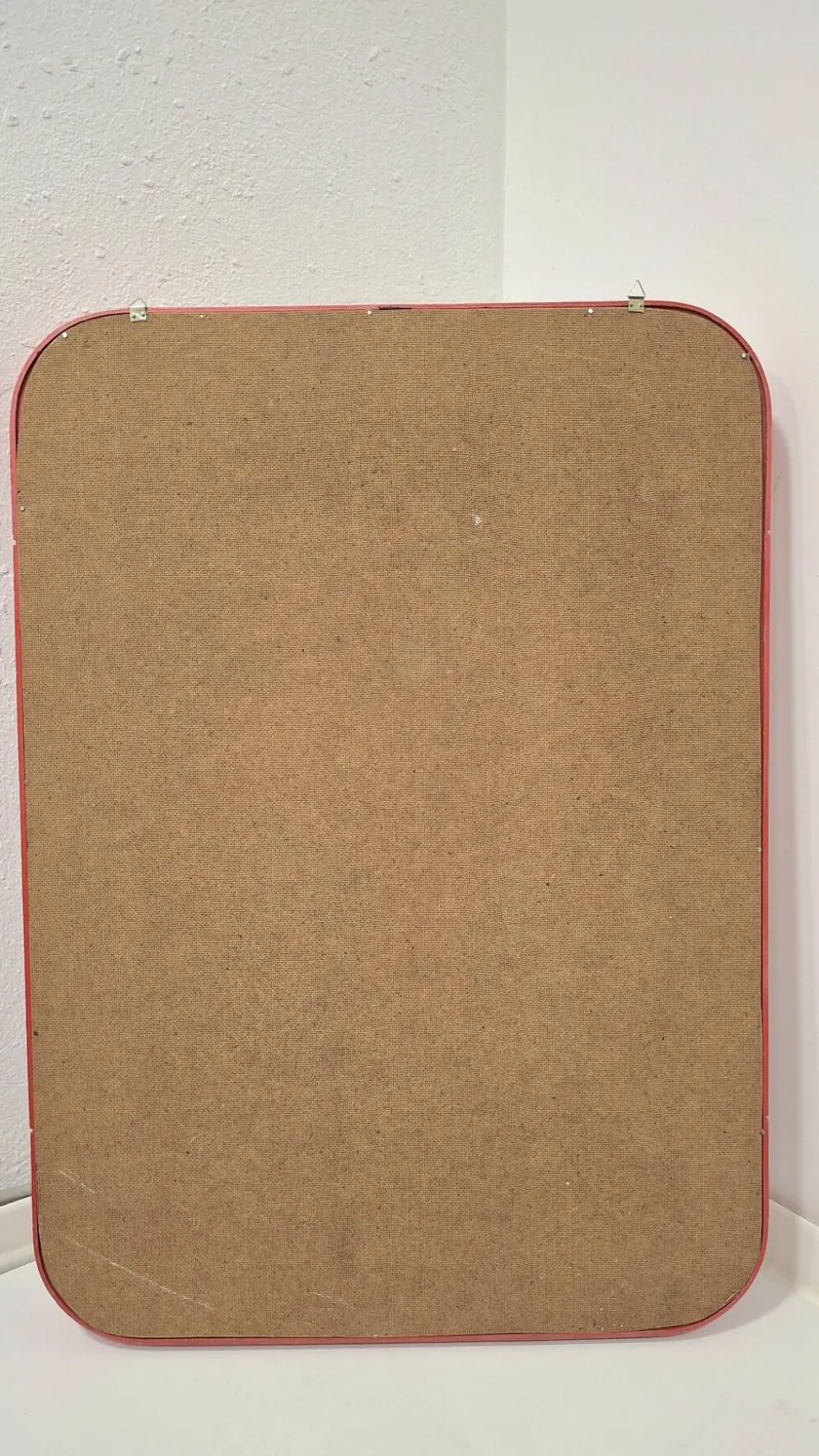 Miroir rond rouge en pop art des années 80