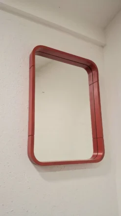 Miroir rond rouge en pop art des années 80
