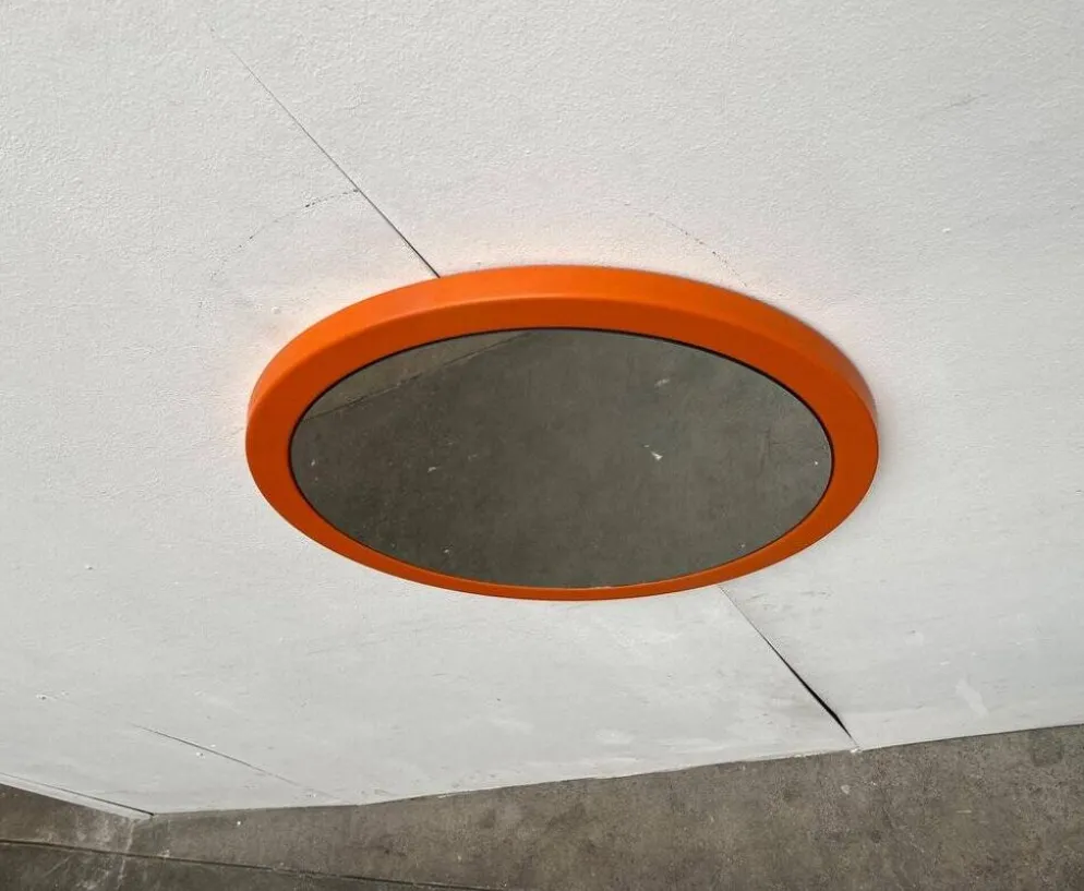 Miroir rond Space Age mid-century, années 1960