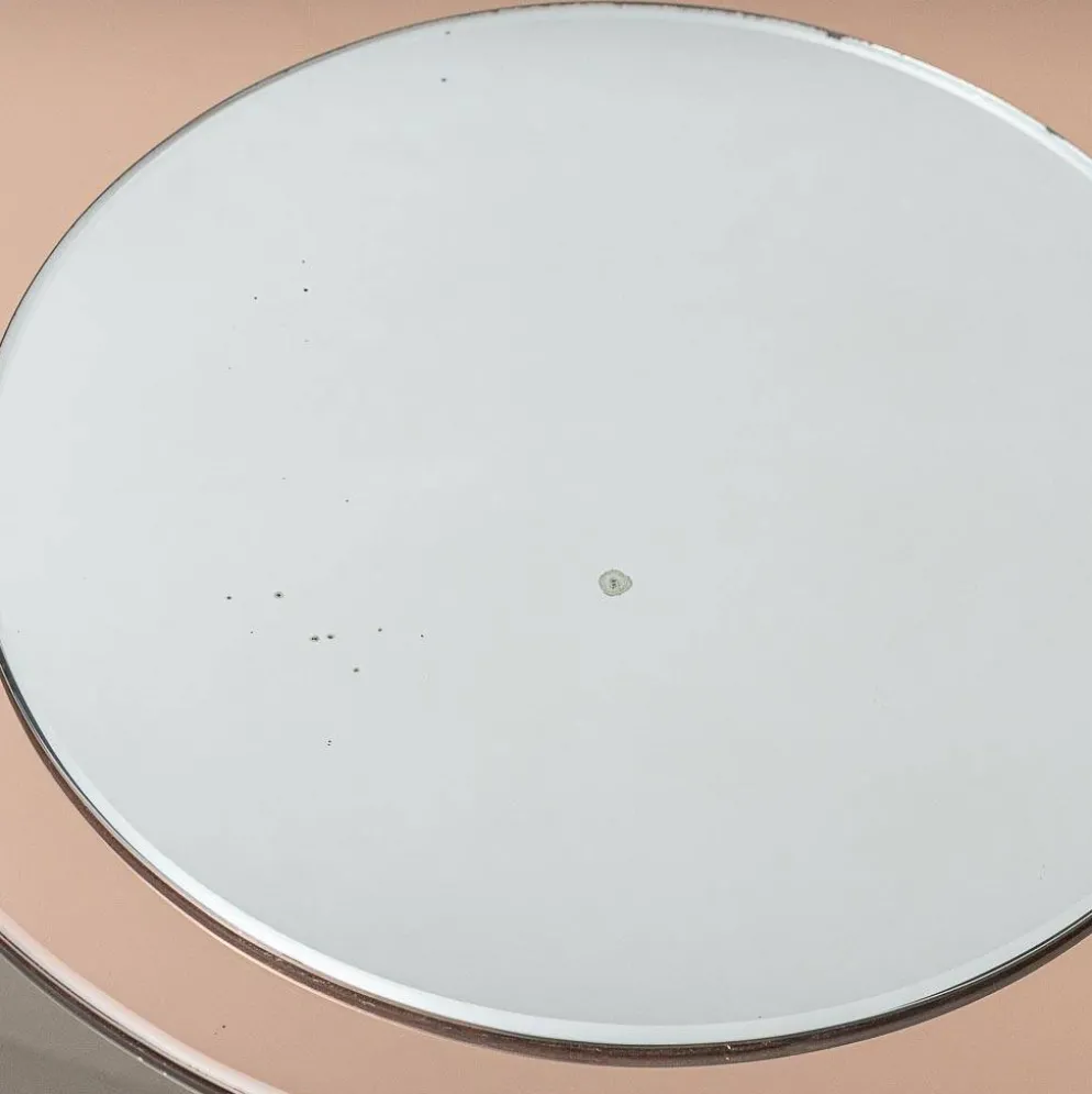 Miroir rond vintage avec des cercles en verre fumé concentriques, design italien, années 1970.
