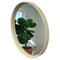 Miroir rond vintage beige style spatial / miroir mural