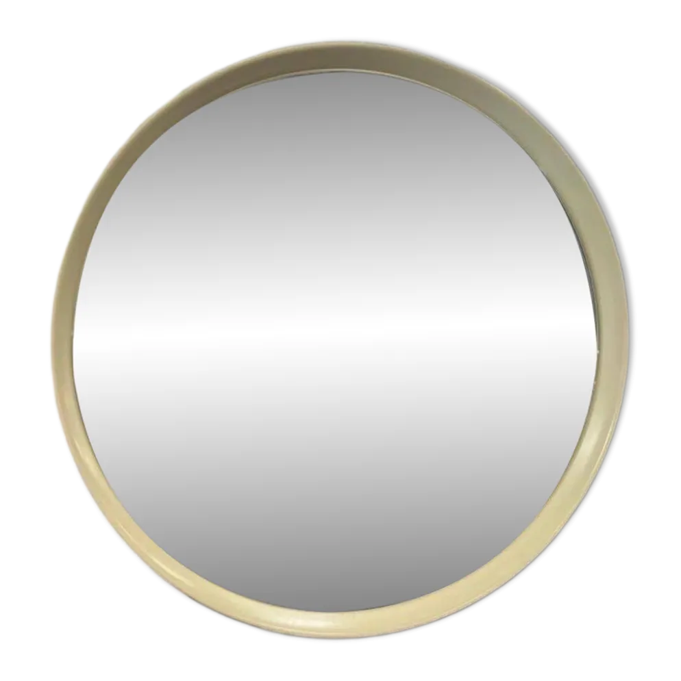 Miroir rond vintage beige style spatial / miroir mural