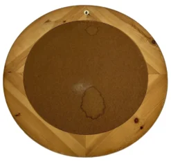 Miroir rond vintage en pin des années 70, design suédois