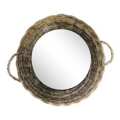 Miroir rotin fibres naturelles 35cm