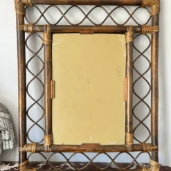 Miroir rotin 70's