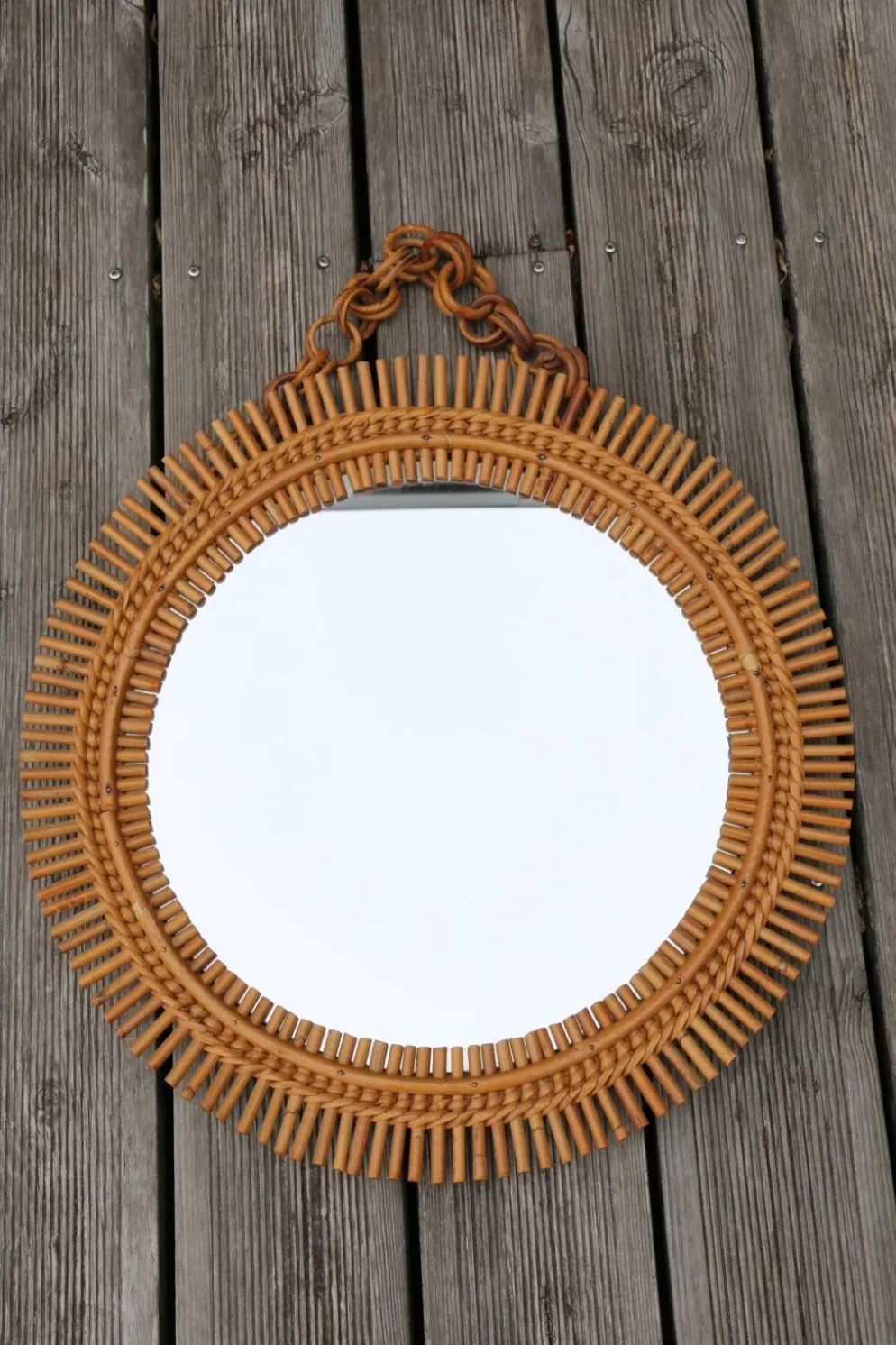 Miroir rotin soleil 530mm