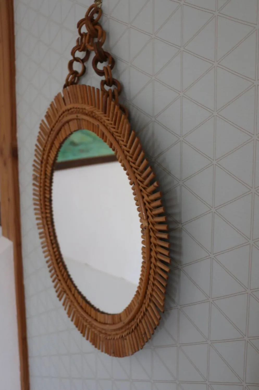 Miroir rotin soleil 530mm