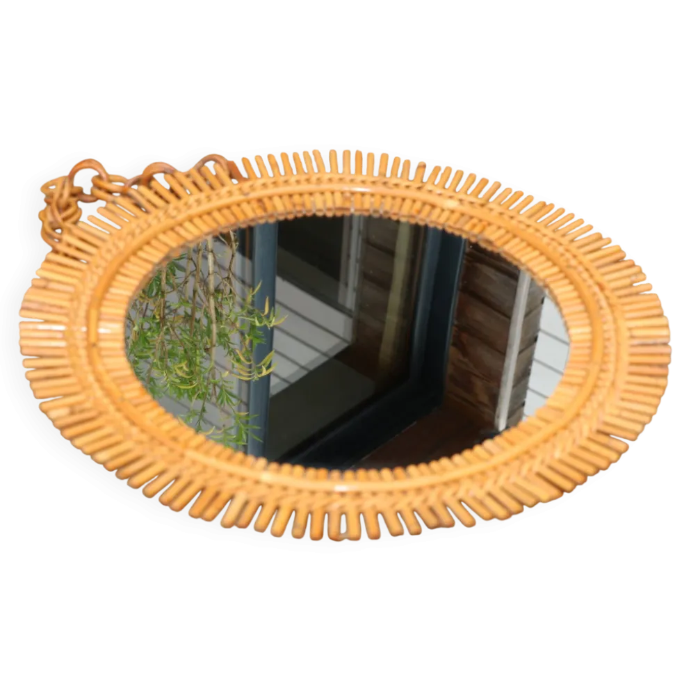 Miroir rotin soleil 530mm