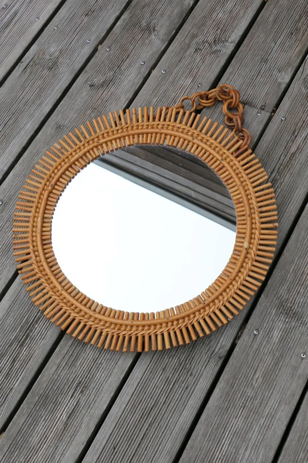 Miroir rotin soleil 530mm