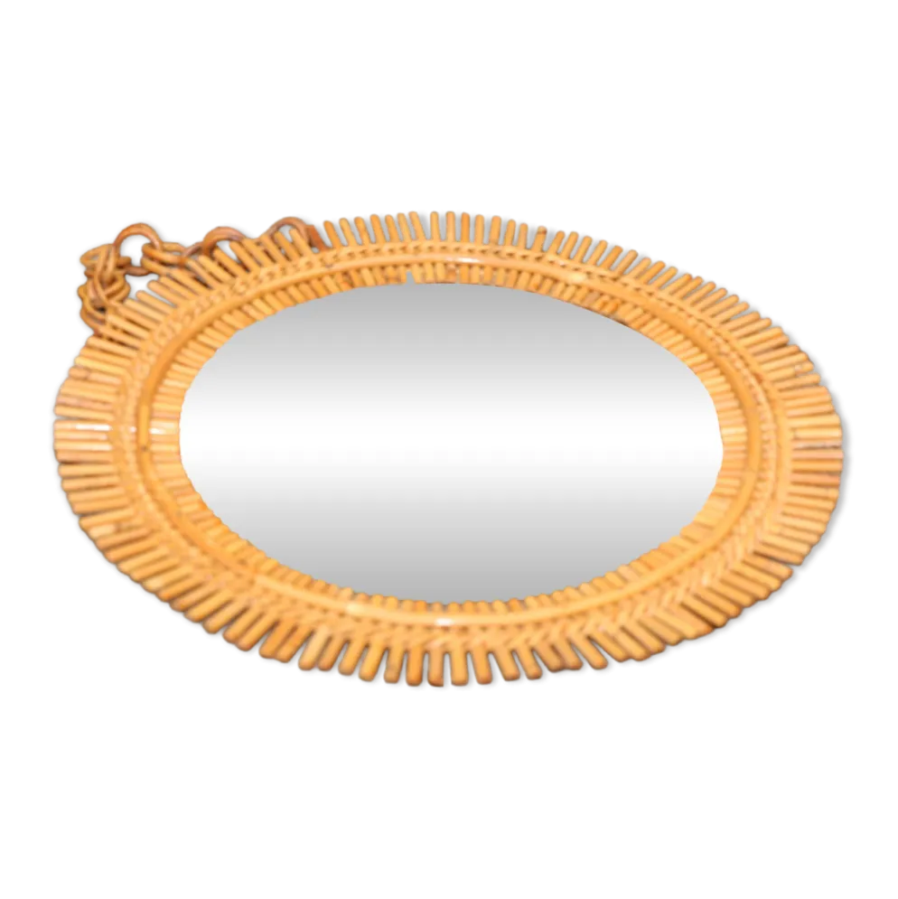 Miroir rotin soleil 530mm
