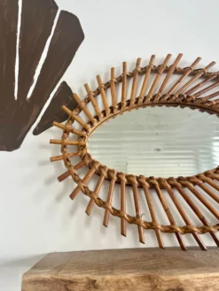 Miroir rotin vintage