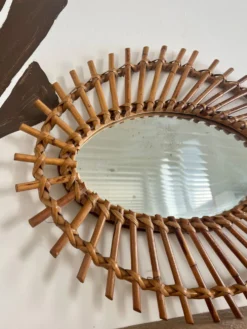 Miroir rotin vintage