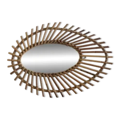 Miroir rotin vintage