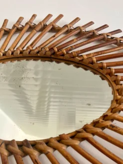 Miroir rotin vintage