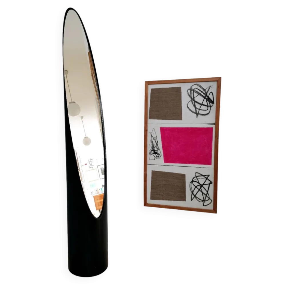 Miroir rouge à lèvres par Rodolfo Bonetto, Italie années 1960 Unghia