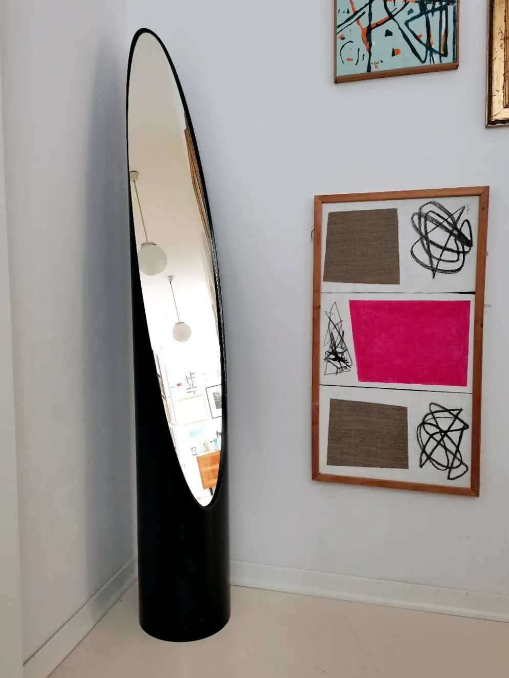 Miroir rouge à lèvres par Rodolfo Bonetto, Italie années 1960 Unghia
