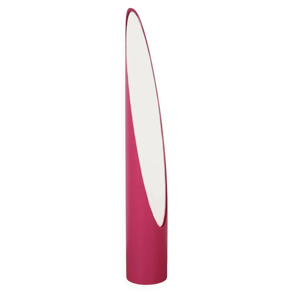 Miroir à rouge à lèvres, rose, design italien, années 1970, designer : Rodolfo Bonetto