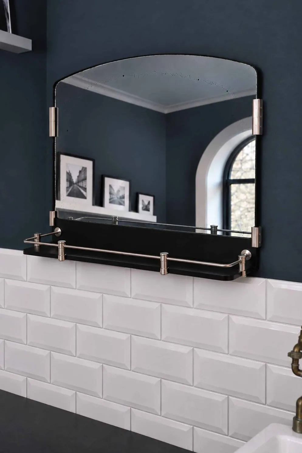 Miroir rétro de salle de bain, années 1930-40