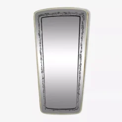 Miroir rétroviseur et sérigraphié au contour doré et liseré noir