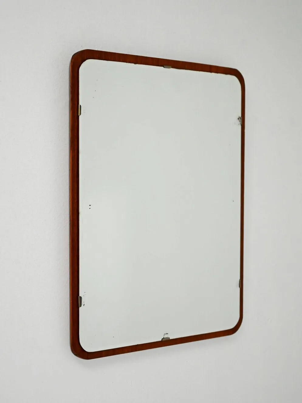 Miroir scandinave avec cadre en teck
