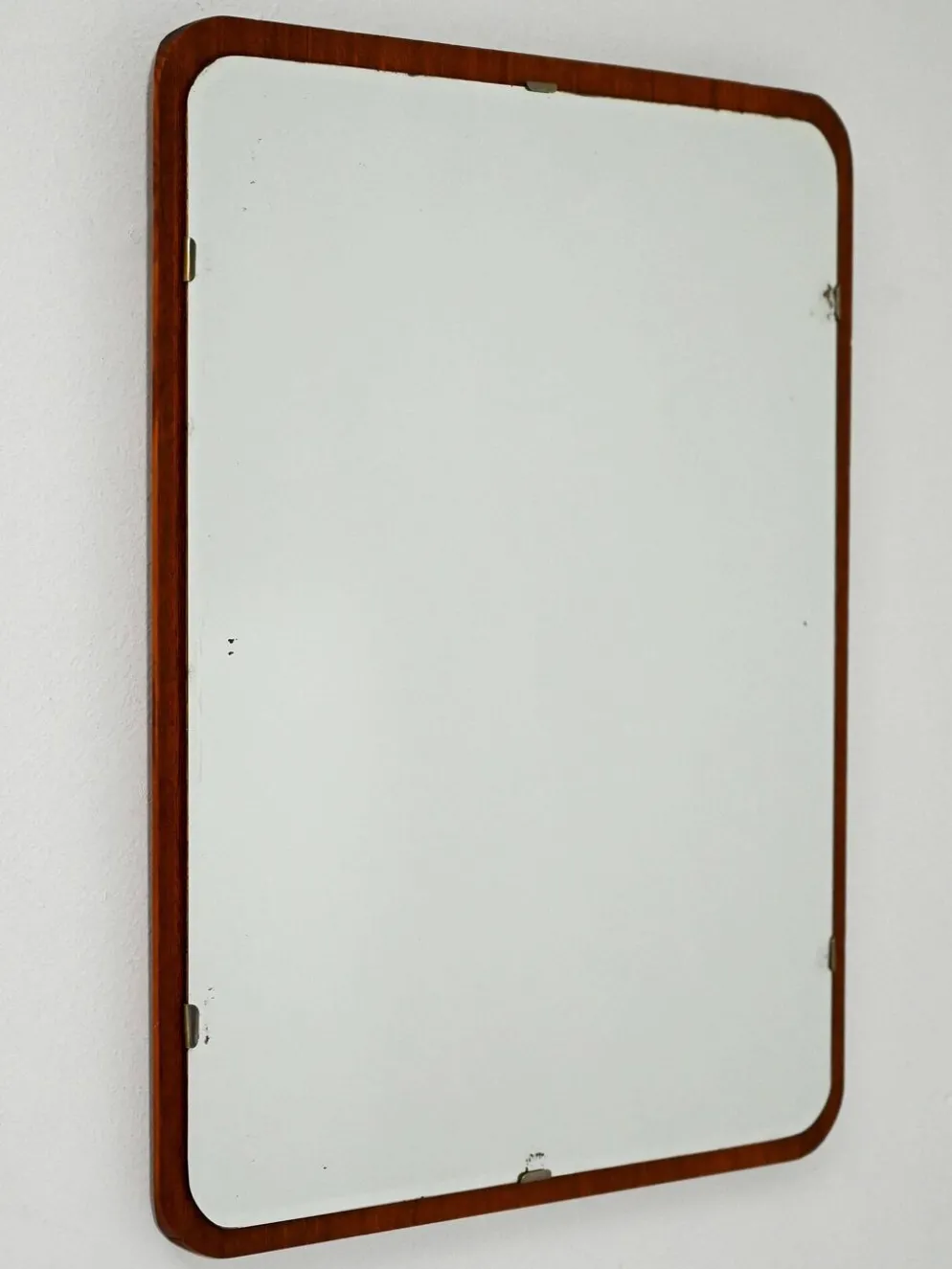 Miroir scandinave avec cadre en teck