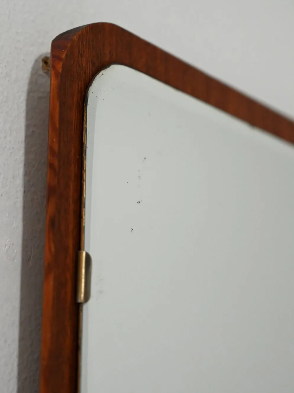 Miroir scandinave avec cadre en teck