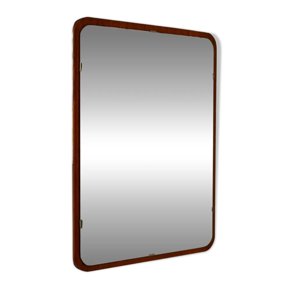 Miroir scandinave avec cadre en teck
