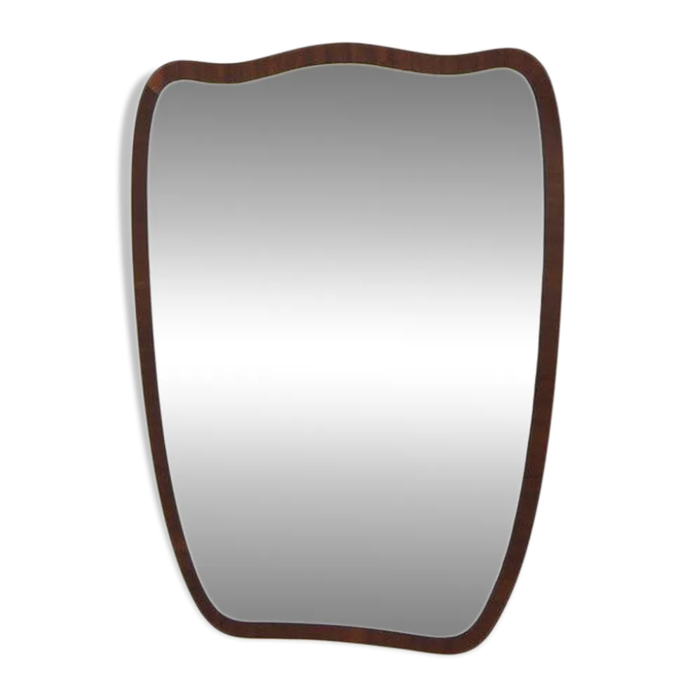 Miroir scandinave en acajou, Eriksmåla Glas, Suède, 1950, 73x54cm
