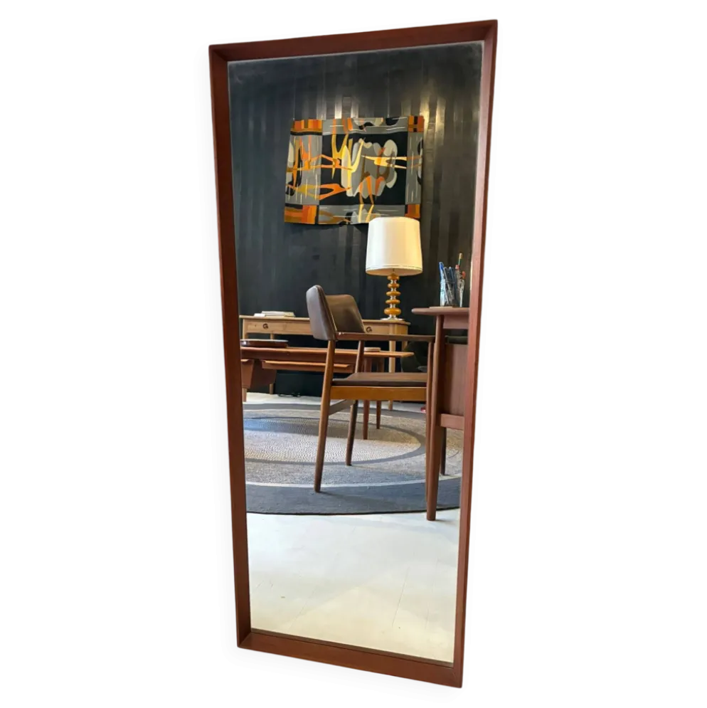 Miroir scandinave en teck, Années 1960