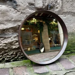 Miroir scandinave en Teck des années 60