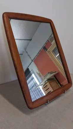 Miroir scandinave en teck massif, Danemark vers 1970