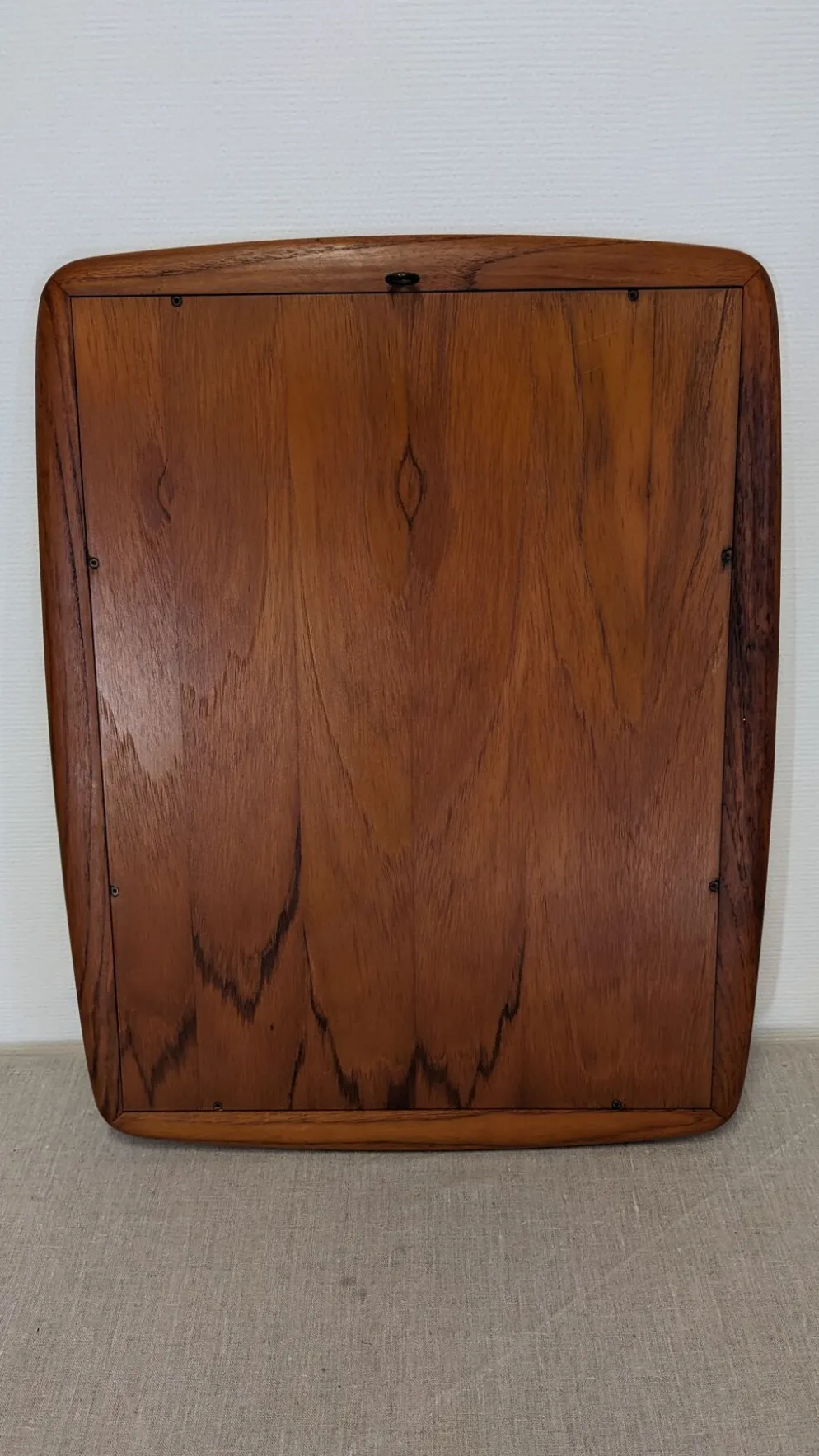 Miroir scandinave en teck massif, Danemark vers 1970