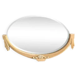 Miroir sculpté en bois Art Nouveau France 1920 forme ovale