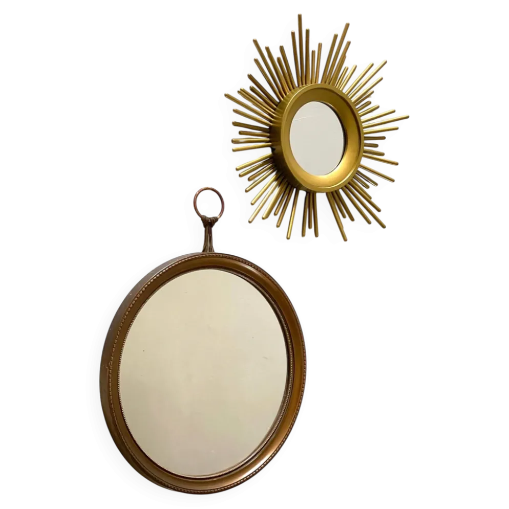 MIROIRS Dorés SOLEIL Vintage