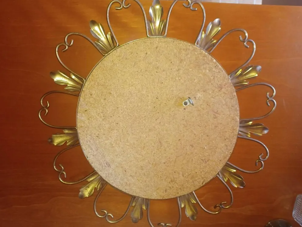 Miroir Soleil Convexe Vintage par Deknudt – Style Hollywood Regency – Année