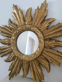 Miroir soleil doré