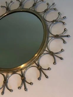 Miroir soleil en laiton et acier brossé