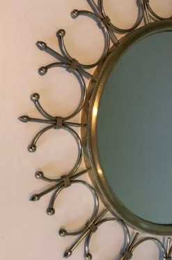 Miroir soleil en laiton et acier brossé