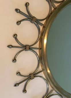 Miroir soleil en laiton et acier brossé