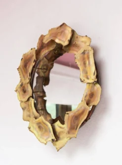 Miroir soleil en laiton vers 1970 (31 cm)