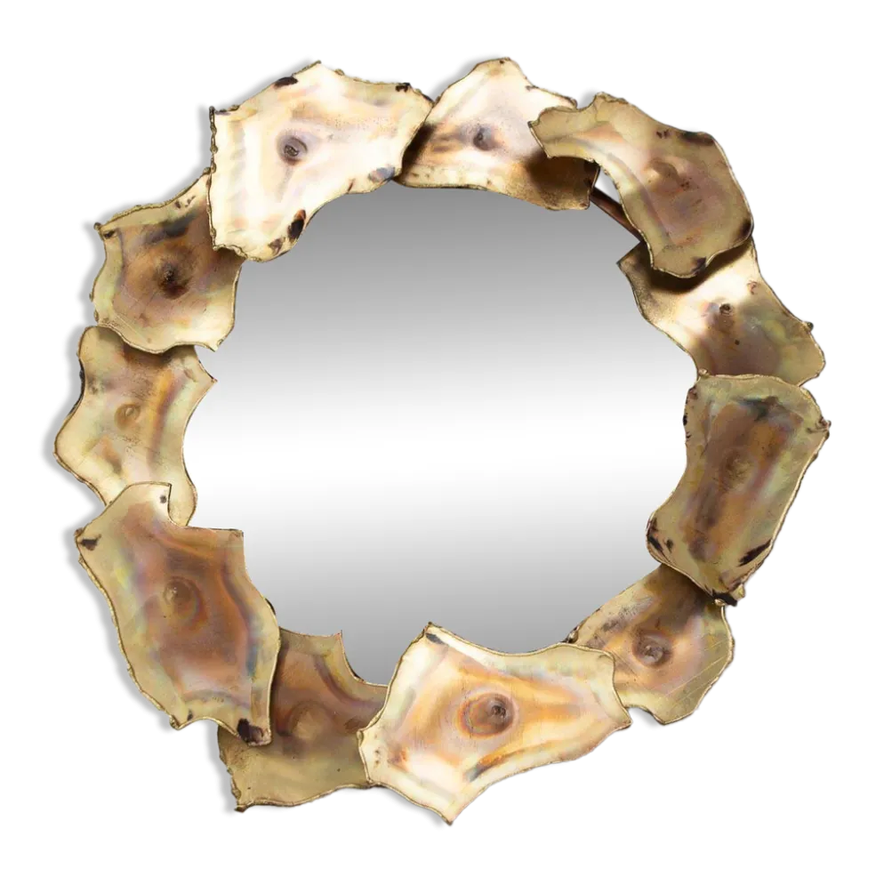 Miroir soleil en laiton vers 1970 (31 cm)