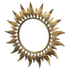 Miroir soleil en métal, Espagne 1960