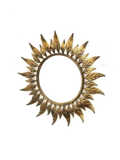 Miroir soleil en métal, Espagne 1960