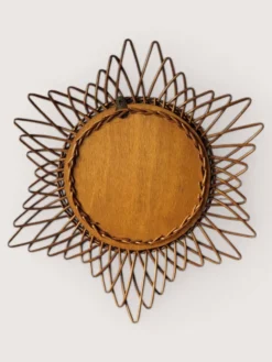 Miroir soleil en rotin