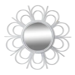 Miroir soleil en rotin vintage