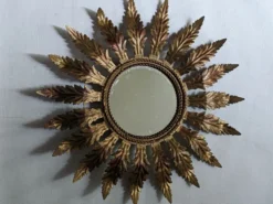Miroir soleil métal vieilli décoration campagne