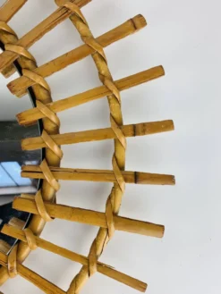 Miroir soleil rotin années 60, vintage