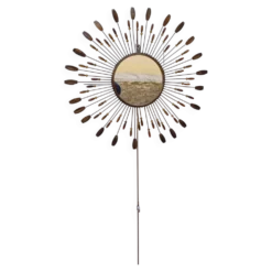 Miroir soleil style line vautrin en metal et perles plastique colorees